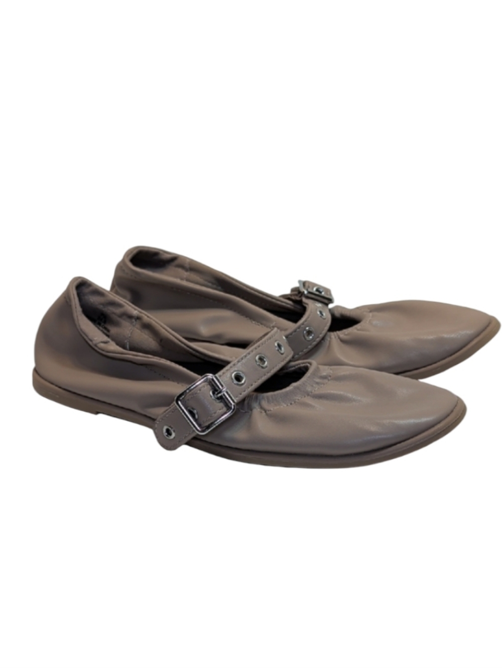 Old Navy Scrunch Mary Jane Ballet Flats In Putty Size 7.5
